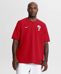 Nike Men's Red Philadelphia Phillies Authentic Collection Dri-fit Quarter-Zip Sweatshirt
