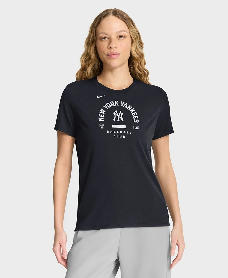 Nike Women's Navy New York Yankees Authentic Collection Early Work Tri-Blend Dri-fit T-Shirt