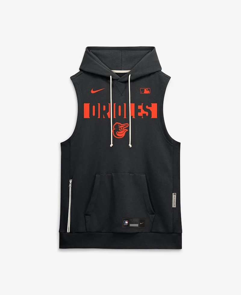 Nike Men's Black Baltimore Orioles Authentic Collection Standard Issue Dri-fit Sleeveless Hoodie
