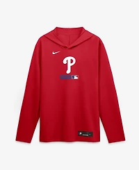 Nike Men's Red Philadelphia Phillies Authentic Collection Dri-fit Long Sleeve Hoodie