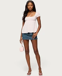 Edikted Women's Bette Pointelle Babydoll Top