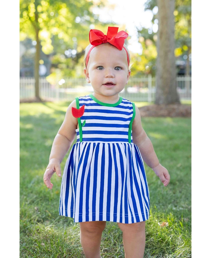 Florence Eiseman Baby Girl Stripe Knit Romper With Tulip