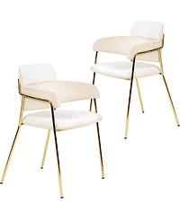 LeisureMod Axis Dining Chair Set of 2 Velvet Upholstery with Stainless Steel Legs, Accent Side for Modern Home, Kitchen and