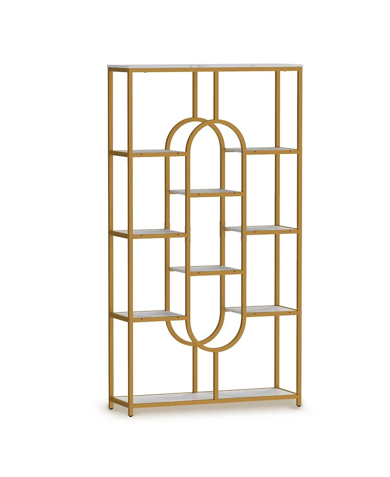 Slickblue Modern 5-Tier Tall Bookshelf with Open Storage