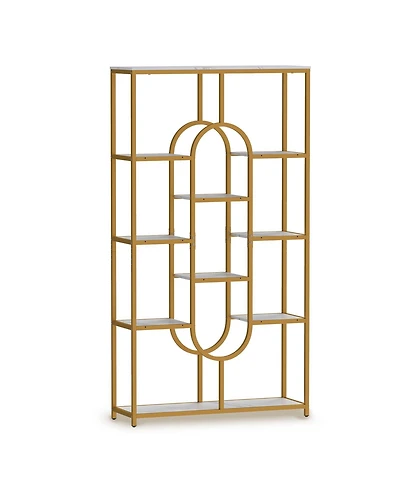 Slickblue Modern 5-Tier Tall Bookshelf with Open Storage