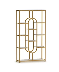 Slickblue Modern 5-Tier Tall Bookshelf with Open Storage