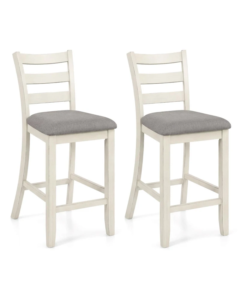 Slickblue Set of 2 Modern Bar Stools Upholstered Counter Height Kitchen Chairs