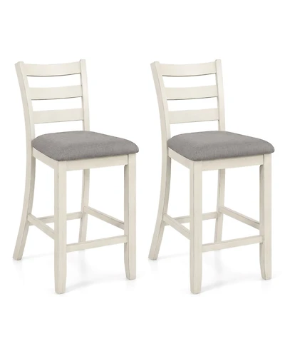 Slickblue Set of 2 Modern Bar Stools Upholstered Counter Height Kitchen Chairs