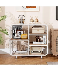 Slickblue Modern 5-Tier Metal Frame Bookshelf and Storage Organizer