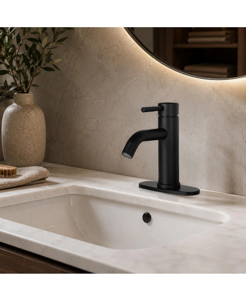 Phying Modern Bathroom Sink Faucet Single Hole Single Handle Tap Easy Install