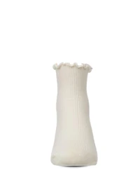 MeMoi Big Girls Ruffled Top Thin Ribbed Anklet Socks