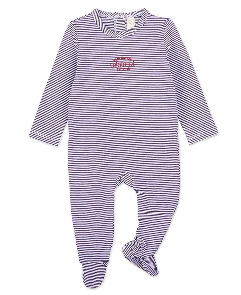 MeMoi Baby and Toddler "Generation MeMoi" Stretchy Mini-Striped Cotton-Rich Footie