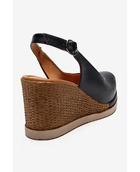 Forever & Always Shoes Helina Leather Wedge Sandal