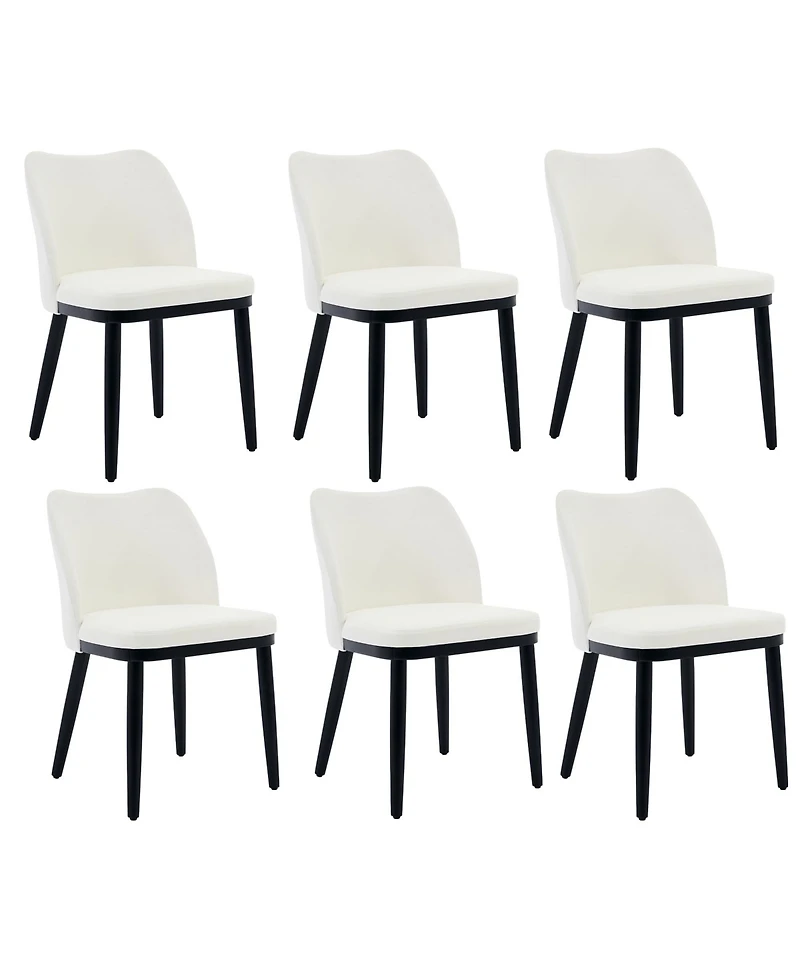 homfan Set of 4 or 6 Modern Fabric Dining Chairs Upholstered Side With Padded Seat and Wooden Legs Accent for Room, Kitchen, Restaurant
