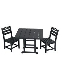 Asagikoiai 3-Piece Hdpe Outdoor Patio Dining Set with 37.8" Table and 2 Chairs, All-Weather Bistro