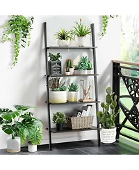 Gouun 4-Tier Industrial Leaning Wall Bookcase
