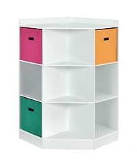 Gouun 3-Tier Kids Corner Storage Shelf Cabinet 3 Baskets Display