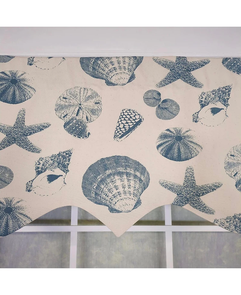 Rlf Home Cotton Seashells Regal With Lining Rod Pocket Window Valance