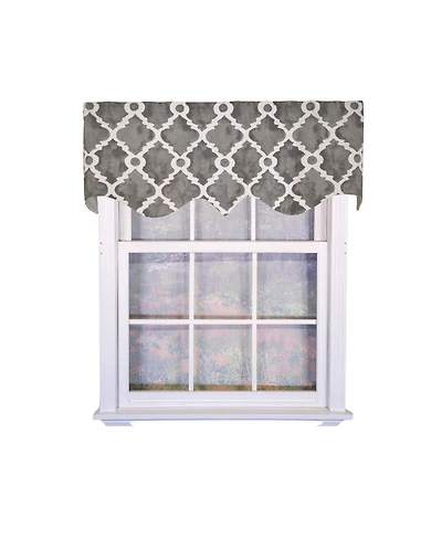 Rlf Home 100percentage Cotton Lattice Regal With Ivory Lining Rod Pocket Window Valance