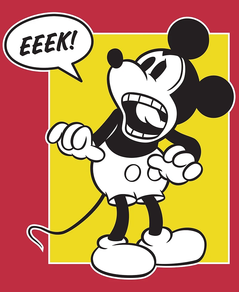 Hybrid Apparel Men's Mickey Mouse Long-Sleeve Crewneck T-Shirt