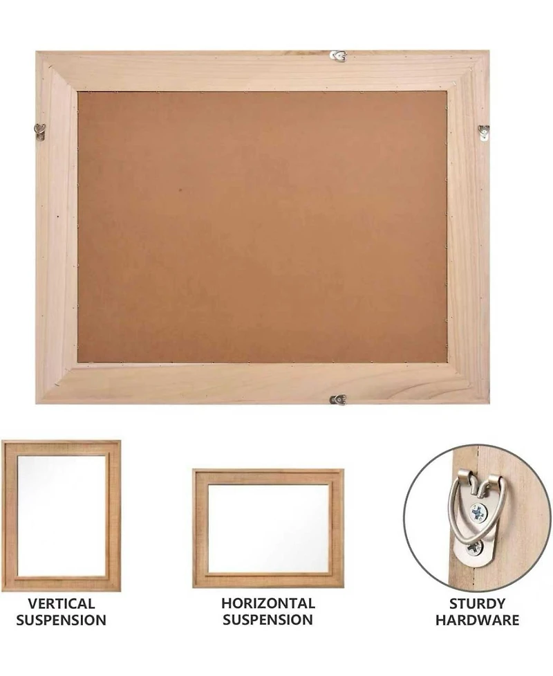 Laoties 20" x 30" Rattan Wall Mirror, Farmhouse Bathroom Vanity Mirror for Entryway and Living Room