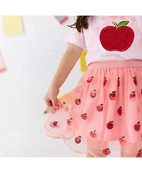 Sweet Wink Big Girls Apple Sequin Scalloped Tutu Skirt