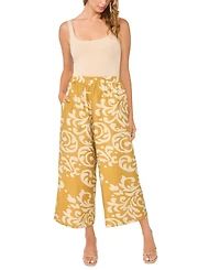 Sam & Jess Women's Printed Wide-Leg Pull-On Pants