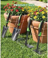 Xdovet Garden Tool Set Heavy Duty Stainless Steel Shovel Trowel Rake Hoe Cultivator