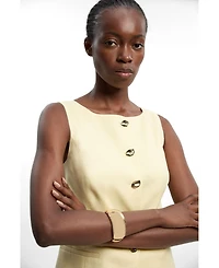 Karen Millen Women's Round Neck Button Waistcoat