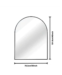 Laoties 30" x 40" Arched Bathroom Mirror, Metal Vanity Mirror for Entryway, and Living Room