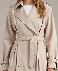 Modenaire Women's Octavia Double-Breasted Belted Trench Coat