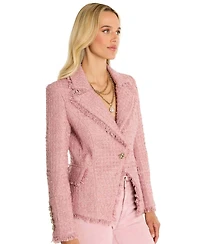 The Noli Shop Women's Giselle Single Breasted Tweed Blazer
