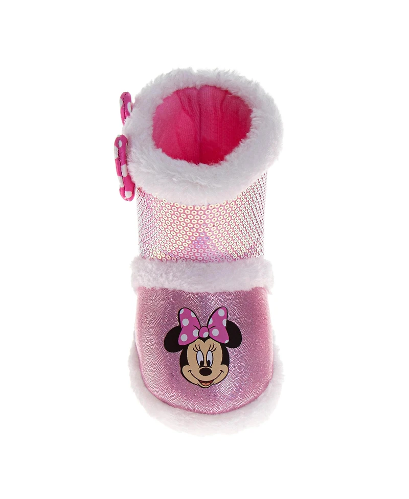 Disney Toddler Gril's Booties Warm, Fluffy, and Fun House Slippers