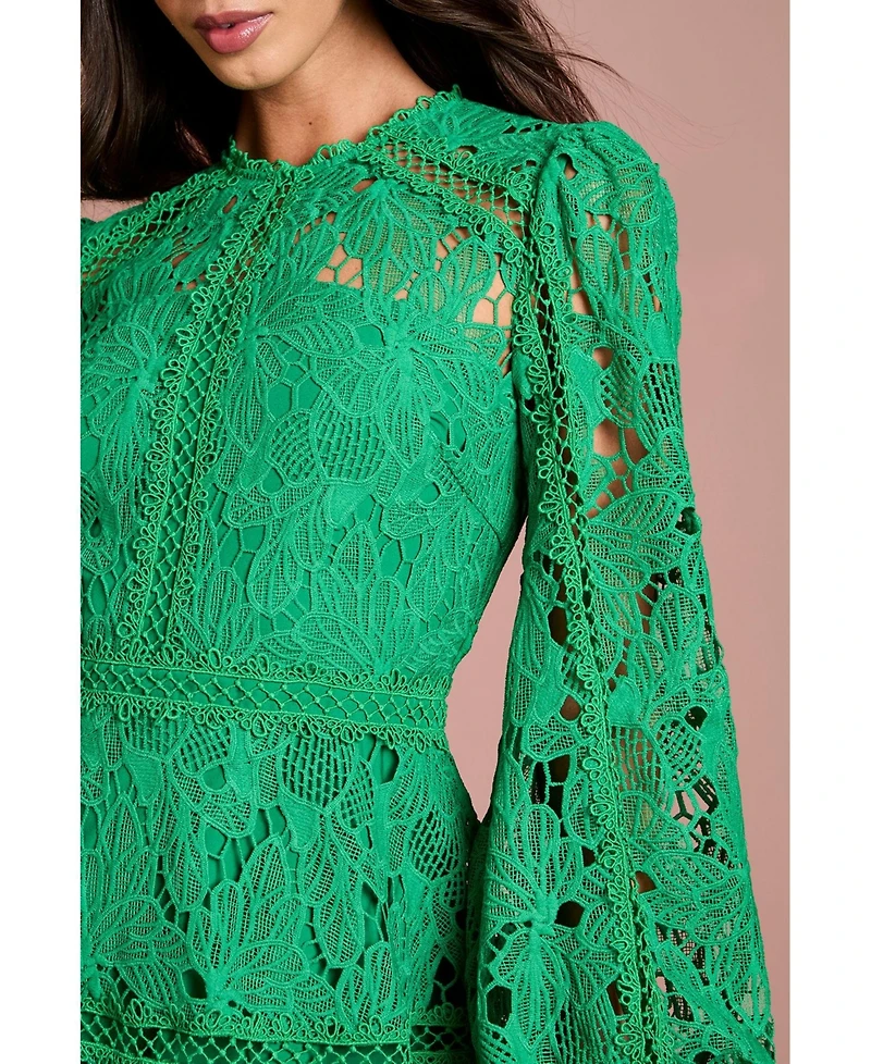 Coast Women's Lace Panel Long Sleeve Midi Dress