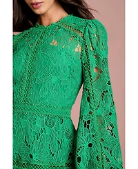 Coast Women's Lace Panel Long Sleeve Midi Dress