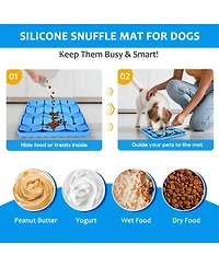Aronkl 2 Pack Silicone Dog Mats Slow Feeder Lick Sniff Suction Cups Mental Health Training