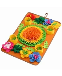 Aronkl Floral Interactive Sniffing Puzzle Feeding Mat For Dogs Cats Pets Brain Enrichment