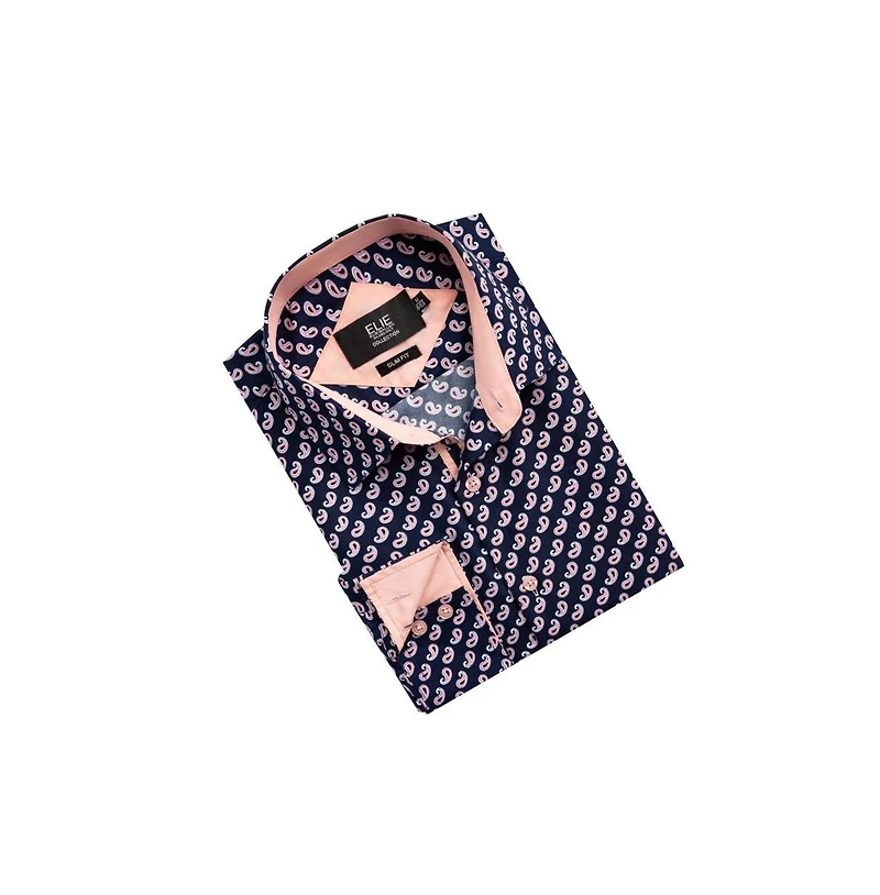 Elie Balleh Men's Slim Fit Paisley Print Shirt