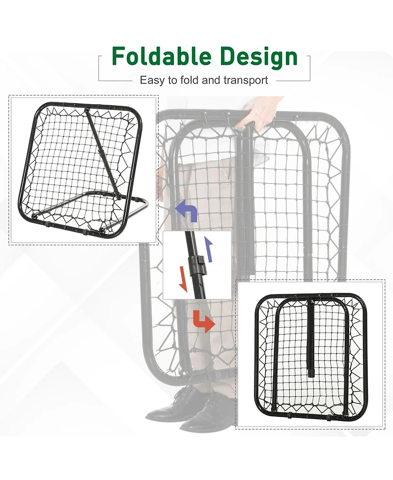 Aoligeijs Adjustable Soccer Rebounder Portable Training Goal for Football Baseball Basketball