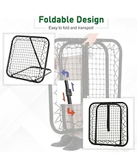 Aoligeijs Adjustable Soccer Rebounder Portable Training Goal for Football Baseball Basketball