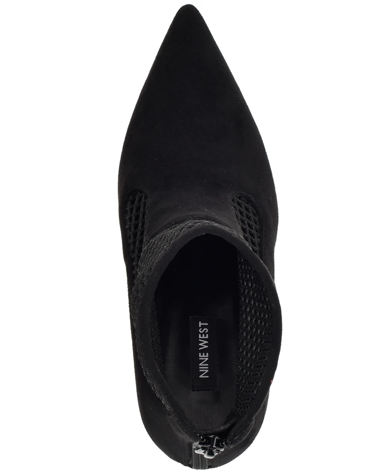 Nine West Women's Goane Fishnet Pointed Toe Dress Booties