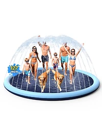 Aofar 127" Non-slip Splash Pad Sprinkler Pool Fountain Play Mat Outdoor Summer Water Fun