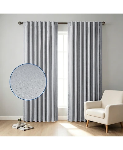 Chenille Blackout Back Tab Curtains Pair