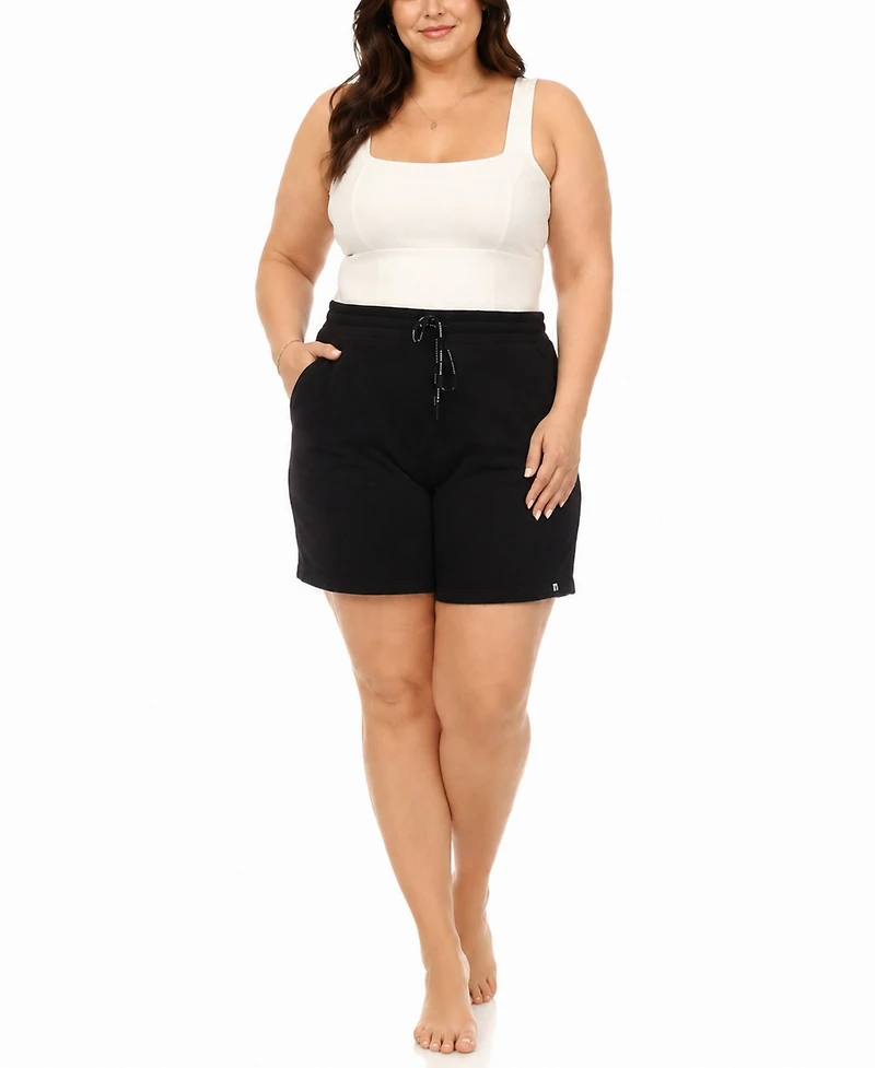 White Mark Plus Drawstring Lounge Shorts