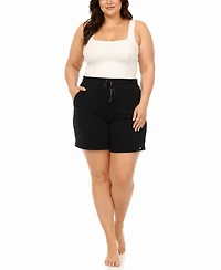 White Mark Plus Drawstring Lounge Shorts