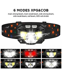 Cowin 2 Pack Led Headlamp Rechargeable Headlamp Flashlight Ultra-Bright Waterproof Headlight Motion Sensor 8 Modes Camping Fishing