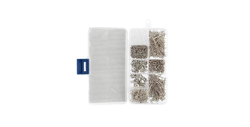 John Bead 8-Slot Silver Jewelry Findings Kit Assortment, 671pcs