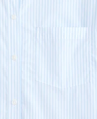 On 34th Women's Oversized Contrast-Collar Striped Poplin Shirt, Macy's Exclusive