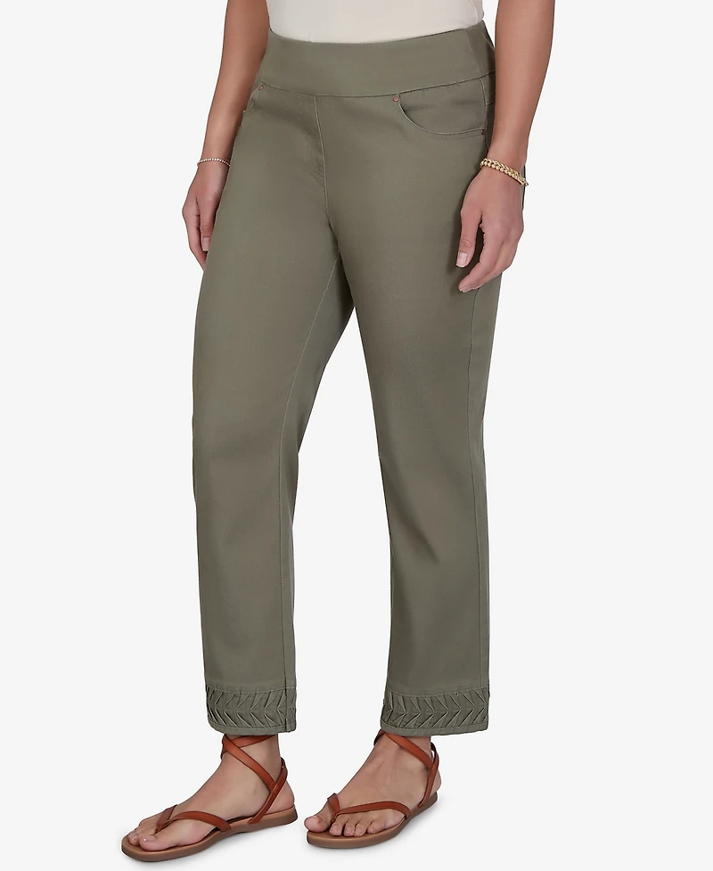 Ruby Rd. Petite Pleated Hem Denim Ankle Pants