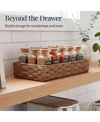 Best Choice Products 5PC Flatware Organizer Set, Woven Modular Silverware and Utensil Drawer Trays